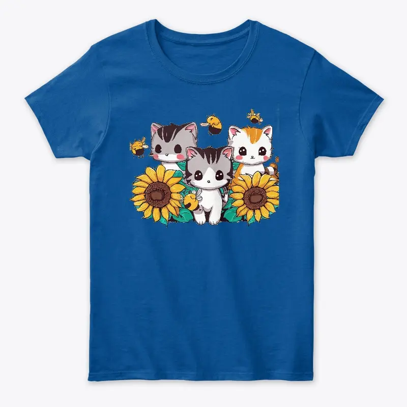 kitties and sunflowers